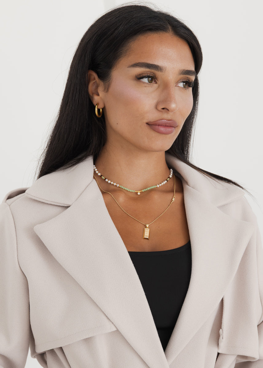 Oversized Trenchcoat Beige mit Gürtel