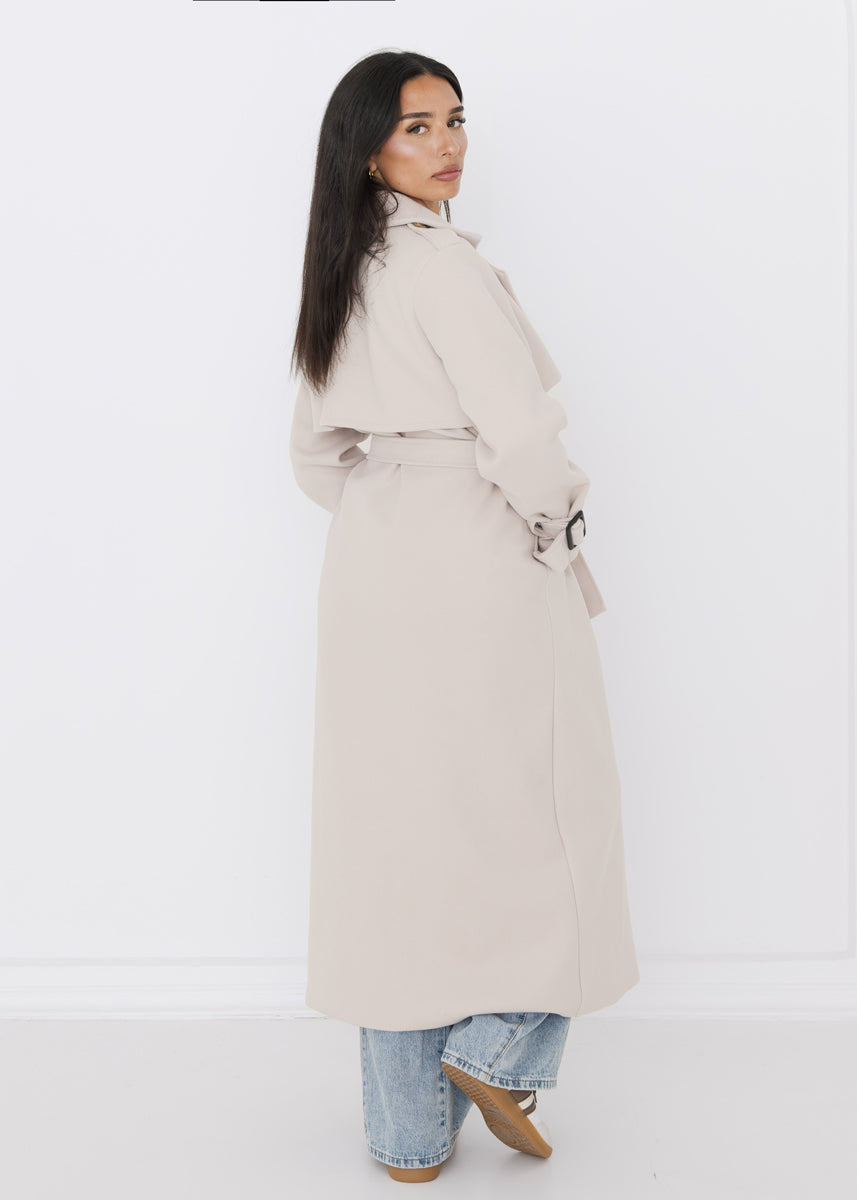 Oversized Trenchcoat Beige mit Gürtel