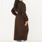Oversized Trenchcoat Dunkelbraun mit Gürtel