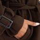 Oversized Trenchcoat Dunkelbraun mit Gürtel