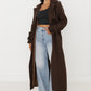 Oversized Trenchcoat Dunkelbraun mit Gürtel