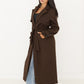Oversized Trenchcoat Dunkelbraun mit Gürtel