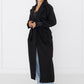 Oversized Trenchcoat Schwarz mit Gürtel