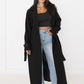 Oversized Trenchcoat Schwarz mit Gürtel