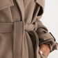Oversized Trenchcoat Taupe mit Gürtel