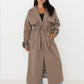 Oversized Trenchcoat Taupe mit Gürtel