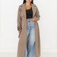 Oversized Trenchcoat Taupe mit Gürtel