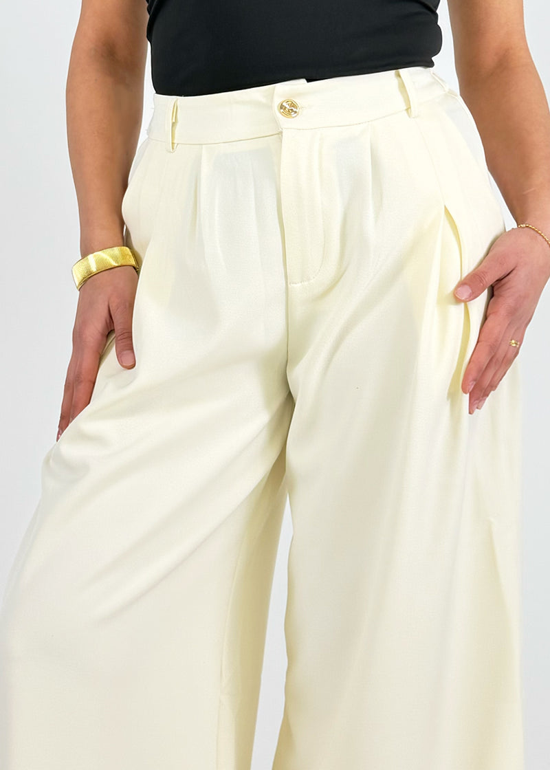 High-Waist Hose mit Bundfalten
