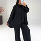 Weites Set aus Hemd und Hose Schwarz - NAHA