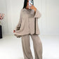 Weites Set aus Hemd und Hose Taupe - NAHA