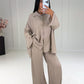 Weites Set aus Hemd und Hose Taupe - NAHA