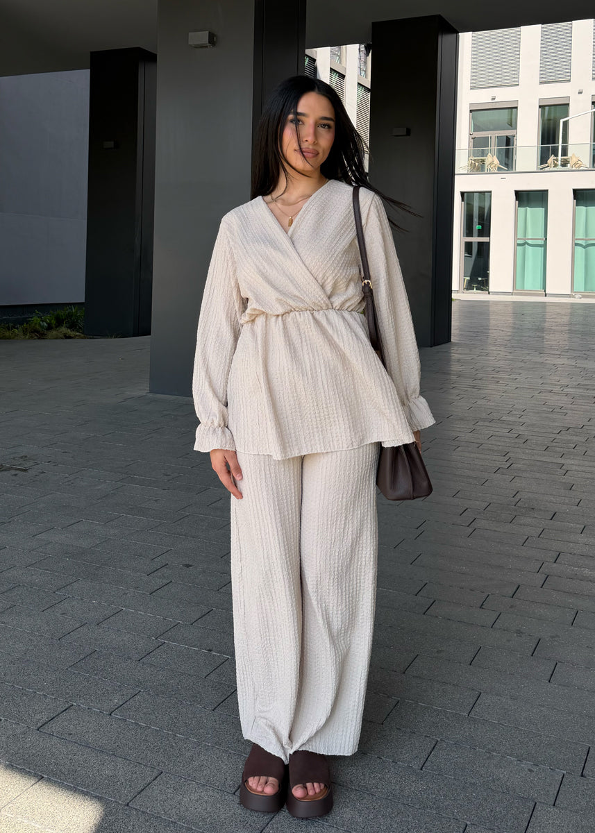 Set mit Wickeloberteil und elastischer Taille