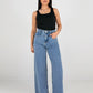 Wide Leg Jeans mit überkreuztem Bund - NAHA