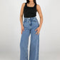 Wide Leg Jeans mit überkreuztem Bund - NAHA