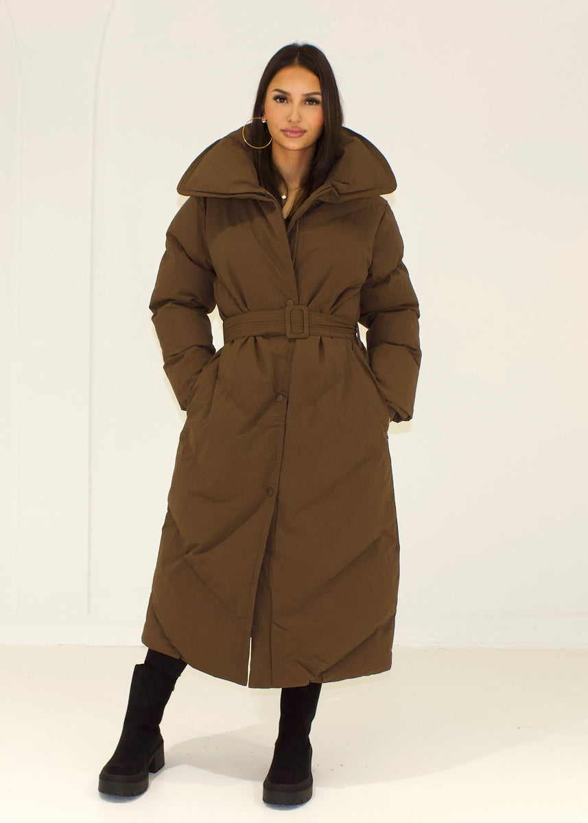 Steppmantel mit großem Kragen