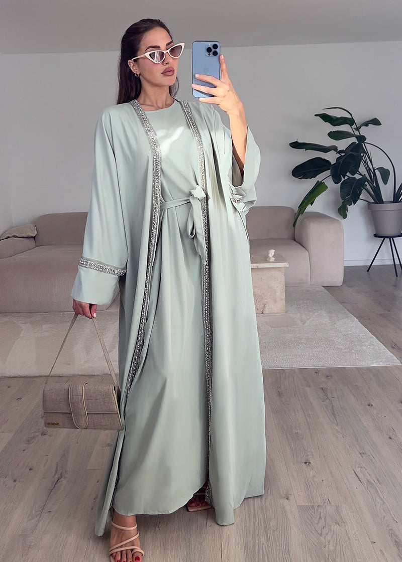 Zweiteiliges Kleid mit Strass-Details - NAHA