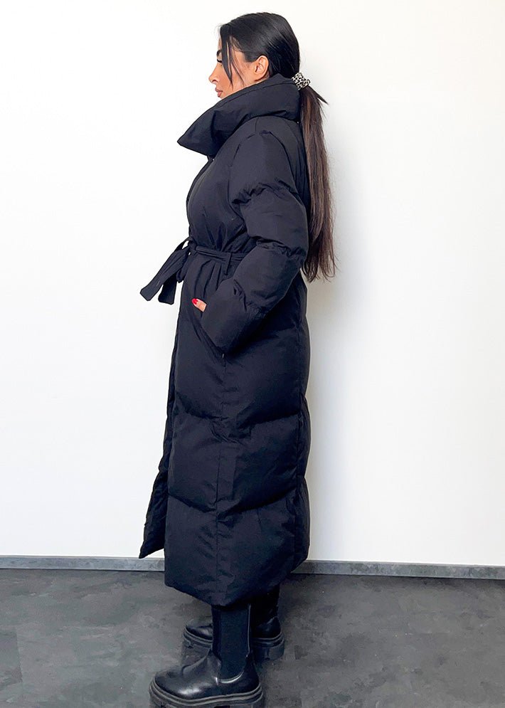Lange Winterjacke mit Gürtel - NAHA
