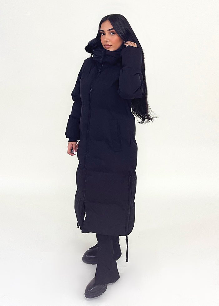 Winterparka mit Kapuze aus Kunstfell - NAHA